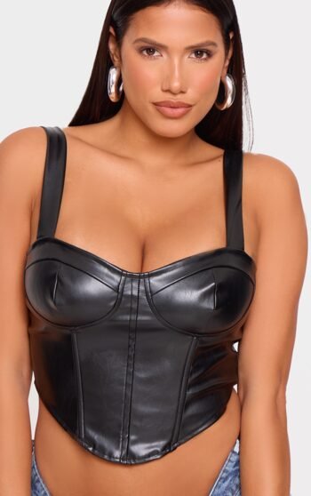 black leather bustier, black leather corset, black pleather bustier, corset faux leather, faux leather bustier, faux leather bustier top, faux leather corset, faux leather corset top, leather bodice, leather bustier, leather bustier top, leather corset, leather corset top, leather waist cincher, leatherette corset, patent leather corset, pleather corset, pleather corset top, pleather crop top, plus size leather corset womencorset.com