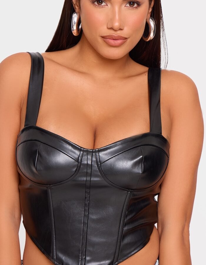 black leather bustier, black leather corset, black pleather bustier, corset faux leather, faux leather bustier, faux leather bustier top, faux leather corset, faux leather corset top, leather bodice, leather bustier, leather bustier top, leather corset, leather corset top, leather waist cincher, leatherette corset, patent leather corset, pleather corset, pleather corset top, pleather crop top, plus size leather corset womencorset.com