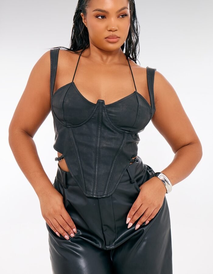 black leather bustier, black leather corset, black pleather bustier, corset faux leather, faux leather bustier, faux leather bustier top, faux leather corset, faux leather corset top, leather bodice, leather bustier, leather bustier top, leather corset, leather corset top, leather waist cincher, leatherette corset, patent leather corset, pleather corset, pleather corset top, pleather crop top, plus size leather corset womencorset.com