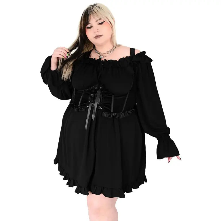 Black fishnet open bust plus size women corset Underbust Corset womencorset.com