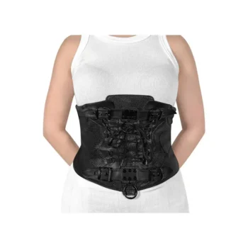 Black leather underbust plus size corset waist cincher for women Gothic Underbust Corset womencorset.com
