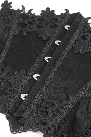 Black gothic mesh underbust plus size corset top for women womencorset.com