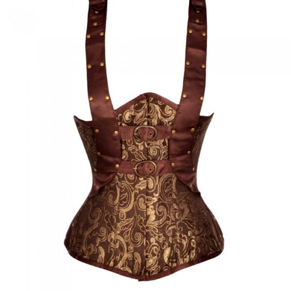 Brocade Underbust Punk Corset With Shoulder Strap
