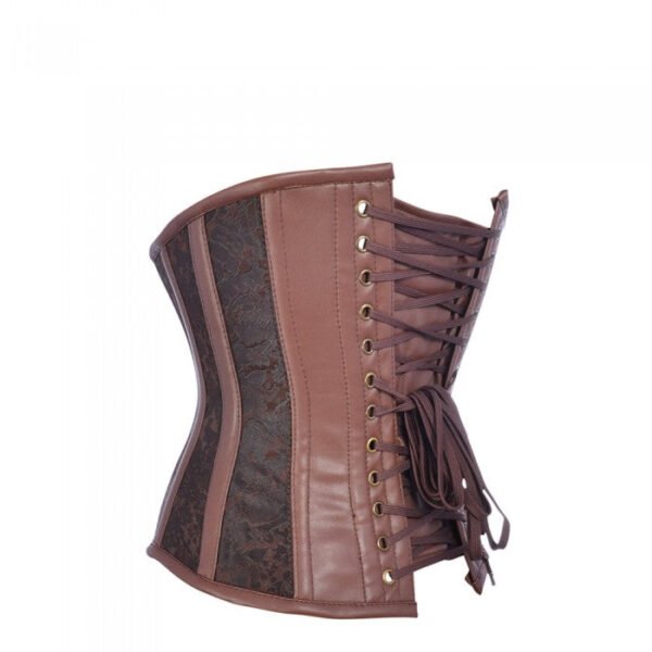 Brown Underbust Buckle And Hooks Steampunk Corset