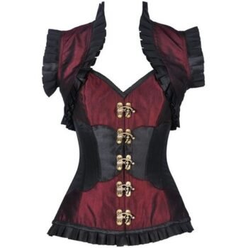 Burgundy Steampunk Corset With Jacket