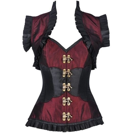 Burgundy Steampunk Corset With Jacket