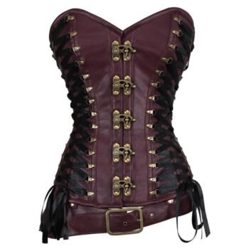 Criss Cross Steampunk Corset with Detachable Belt