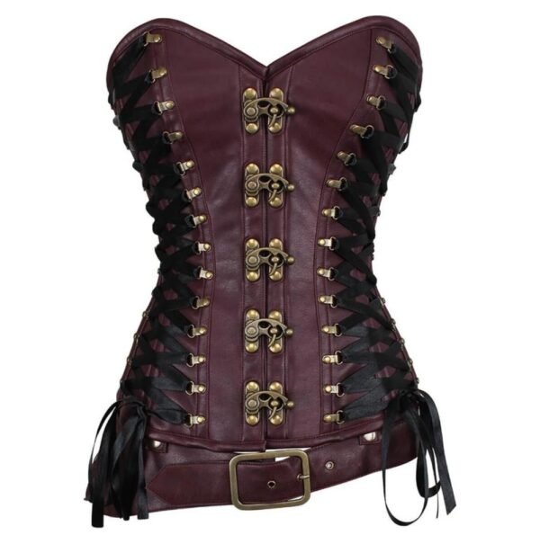 Criss Cross Steampunk Corset with Detachable Belt