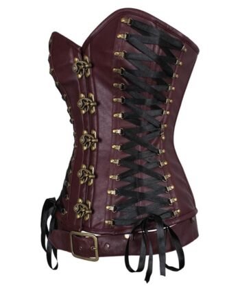 Criss Cross Steampunk Corset with Detachable Belt