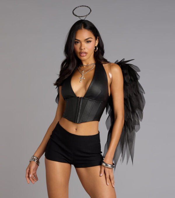 Halter Lace-Up Halloween Corset Top