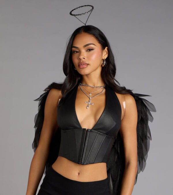 Halter Lace-Up Halloween Corset Top