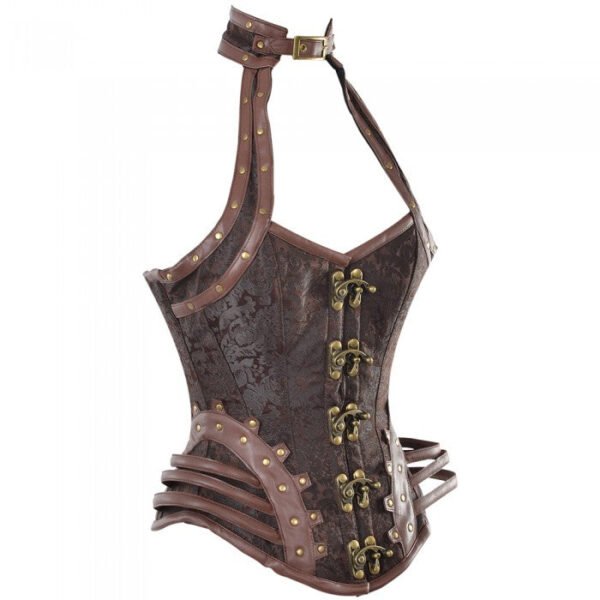 Hips and Curves Steampunk Corset With Hip Straps And Neckholder
