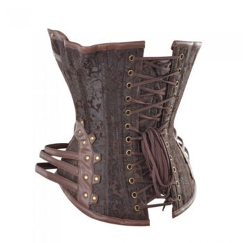 Hips and Curves Steampunk Corset With Hip Straps And Neckholder