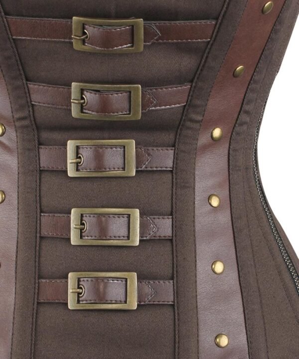 Leather Overbust Steampunk Cotton Corset