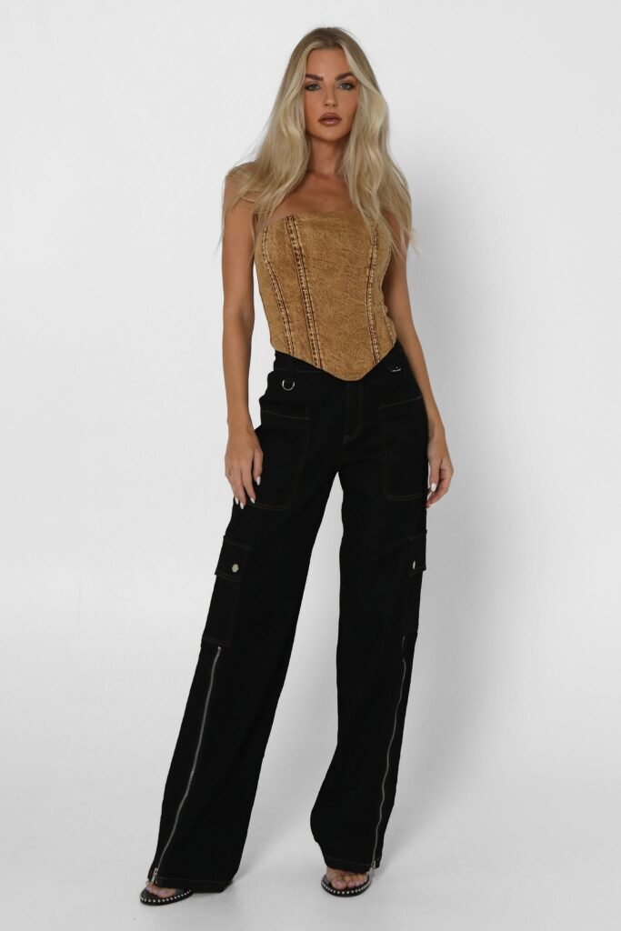 blue denim corset, bodycon corset, boned corset, bustier denim top, corset style top, cropped corset top, curve accent corset, denim corset top, distressed denim corset, fashion corset top, grunge denim corset, high waist corset, lace up back corset, party denim bustier, seamless denim bustier, solid denim corset, strapless corset, strapless denim corset, streetwear corset, tube corset top