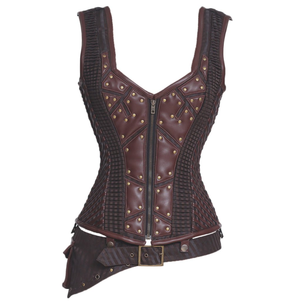 Steampunk Overbust Corset with Shoulder Straps