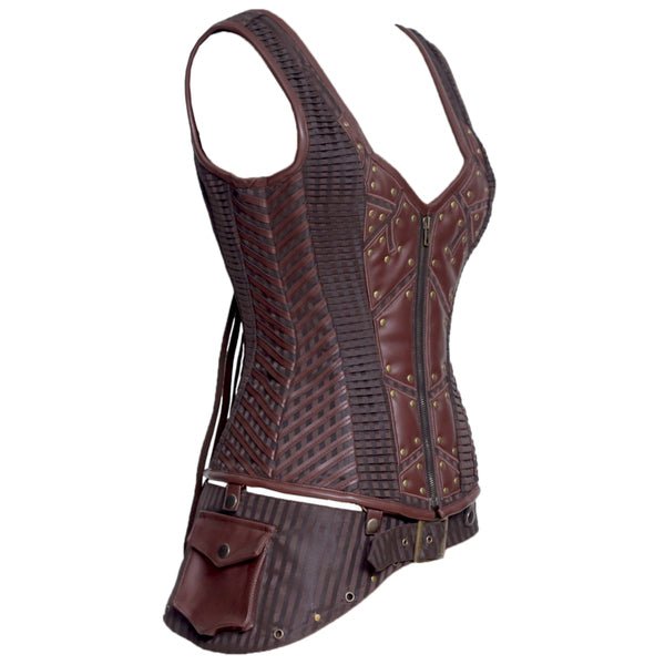 Steampunk Overbust Corset with Shoulder Straps