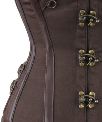 Steel Boned Overbust Cotton Steampunk Corset