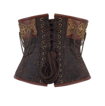 Underbust Steampunk Embroidered Corset