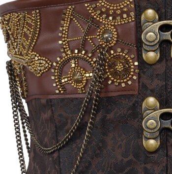 Underbust Steampunk Embroidered Corset