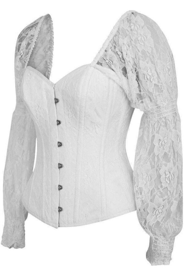 White Witch Longsleeve Corset 2 Piece Dress Set